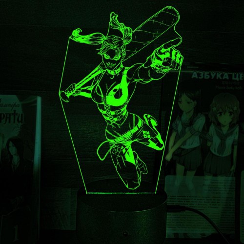 Акриловий 3D світильник-нічник Харлі Квінн 2