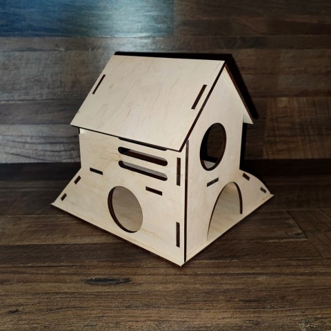 Будиночок для гризунів з гіркою та сходами 200х200х175 мм