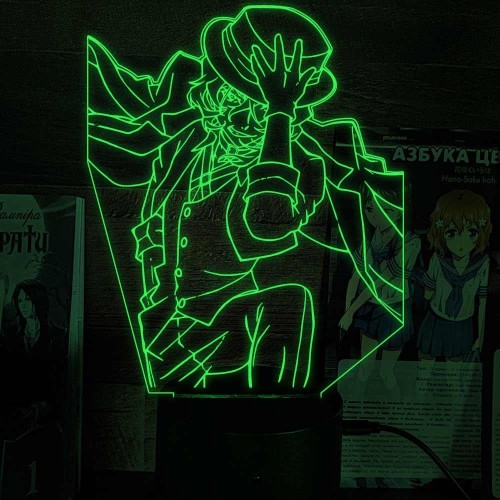 Акриловий 3D світильник-нічник Чуя Накахара 2 "Великий з Бродячих Псів"