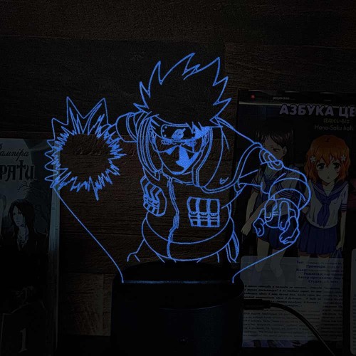 Акриловий 3D світильник-ночник Какаші Хатаке