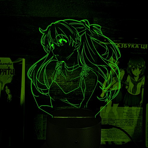 Акриловий 3D світильник-ночник Аска Ленглі Євангеліон