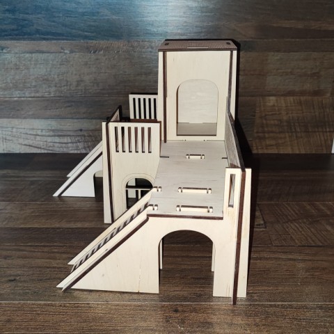 Будиночок з містком для мишей та хом'яків 280х240х210 мм