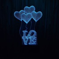 Акриловий 3D світильник-нічник серце Love