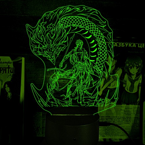 Акриловий 3D світильник-ночник Джіян Wuthering Waves "Грозові хвилі"