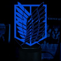 Акриловий 3D світильник-ночник Атака Титанів