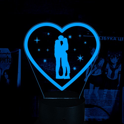 Акриловий 3D світильник-нічник почуття