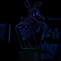 Акриловий 3D світильник-ночник Маї Сакурадзіма Цей дурний свин не розуміє мрію дівчинки-зайки