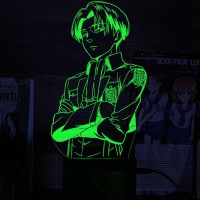 Акриловый 3D светильник-ночник Леви Аккерман  Атака Титанов