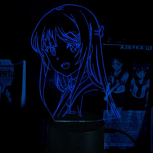 Акриловий 3D світильник-ночник Маї Сакурадзіма Цей дурний свин не розуміє мрію дівчинки-зайки