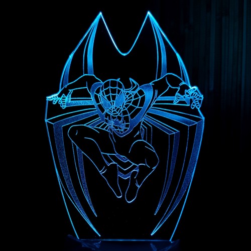Акриловий 3D світильник-ночник Людина-павук 2 (Спайдермен)