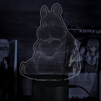 Акриловий 3D світильник-ночник Мумі-тролль 3D з сердечком