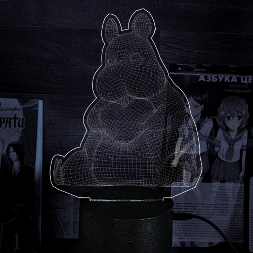 Акриловий 3D світильник-ночник Мумі-тролль 3D з сердечком