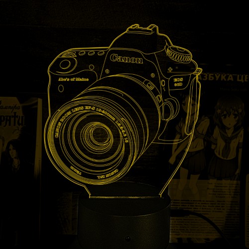 Акриловий 3D світильник-нічник Фотокамера Фотоапарат Canon