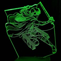 Акриловый 3D светильник-ночник Леви Аккерман 2 Атака Титанов